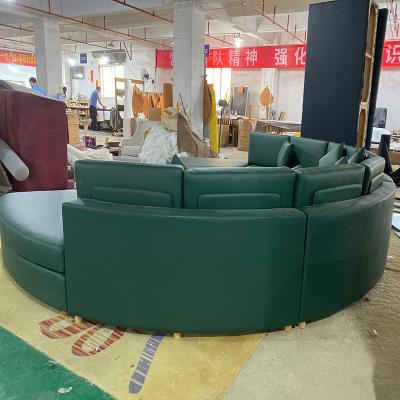 China Contemporary Factory Five Star Hotel Fabric Round Sectional Hotel Sofa With Wooden Storage Cabinets for sale