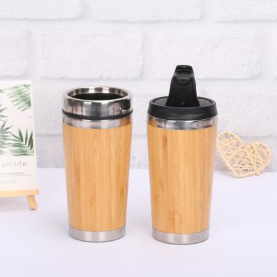 China Sustainable BPA Free Promotional Good Quality Best Selling 450ML/15oz Bamboo Tumbler Coffee Travel Mug Heat Insulated Stainless Steel Inner for sale