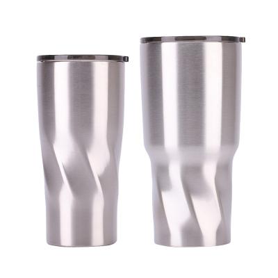 China 2020 Hot Sale 20/30oz Double Wall 304 Stainless Steel Vacuum Water Bottle Spiral Tumbler Viable Heat Insulated Coffee Mug With Lid for sale