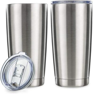 China Disposable Double Wall 20oz Stainless Steel Heat Insulated Tumbler Coffee Travel Disposable Custom Support Mug With Lid for sale