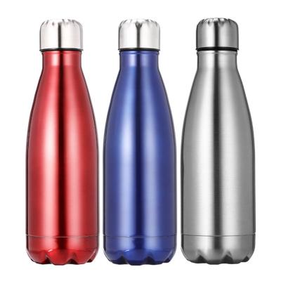 China Wholesale Business In Stock 500ml Custom Logo 304 Stainless Steel Cola Shape Single Wall Water Bottle for sale