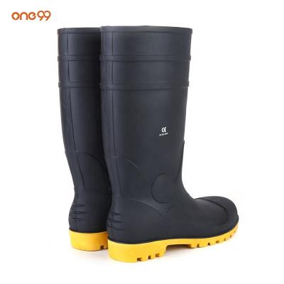 China Custom waterproof wholesale rubber work boots PVC safety rain boots one99 toe garden rain boots steel long boots adult shoes for sale