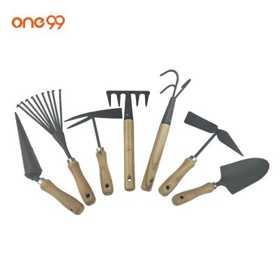 China Garden sets plants one99 wholesale floral wooden gardening tool gift set 7pcs garden diy tools tool kit for sale