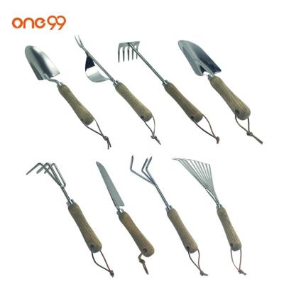 China One99 Quality Garden Hand Tool 8 Piece Stainless Steel Garden Tools Gift Set Wholesale Floral Hand Tools Gardening Tool Kit For Women for sale