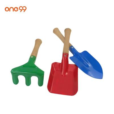 China Wholesale Mini Kids Kindergarten Tools One99 Kindergarten Garden Tool Kit Outdoor Toy Planting Shovel Rake Trowel To DIY Tool Gift Set 3pcs for sale