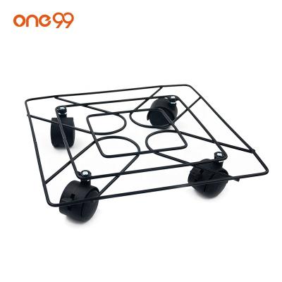 China Minimalist one99 11in Square Flower Pot Stand Mobile Plant Rolling Pot Tray Rack for sale