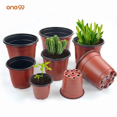 China One99 Double Color Plastic Soft Double Color Flower Pot Nursery Plants Pot Planter for sale