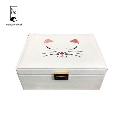 China Fashion Factory Customized PU Makeup Box Genuine Leather Cosmetic Dressing Case,Makeup Case,Powder Box Case for sale