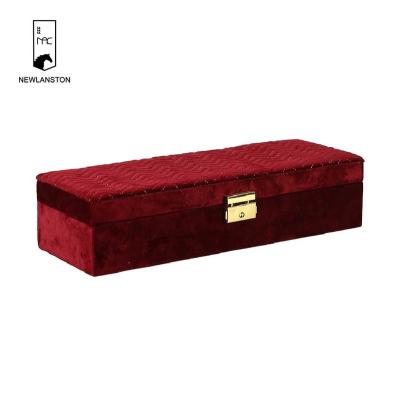 China Small Velvet Jewelry Box With Mirror Around Ring Necklace Gift Storage Box Romantic Velvet Jewelry Boxes for sale