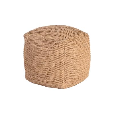 China Nature 40*40*40(Height)Adjustable Raffia Woven Pouf Square Pouf Stool Pouf Soft Living Room Household Low for sale