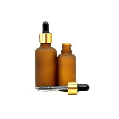 China Variety Of High Quality 30Ml 50Ml 100Ml Amber Glass Essential Oil Dropper Empty Frosted Bottle for sale