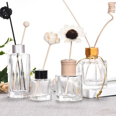 China Non Spill Wholesale High Quality 50ml 120ml Perfume Reed Diffuser Empty Hexagonal Glass Bottle for sale