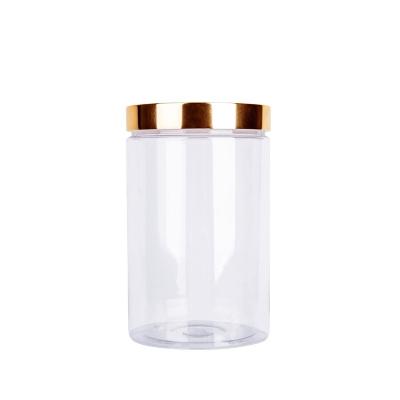 China Wholesale 250ml 350ml Sustainable Empty Pet Kitchen Plastic Food Storage Jar With Lid for sale