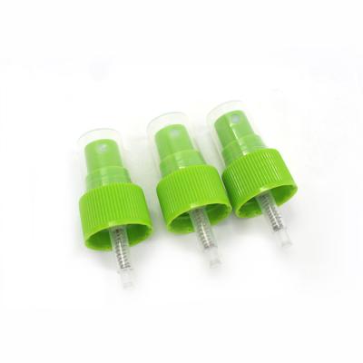 China Spill No 18/400 18/410 18/415 20/400 20/410 20/415 24/410 28/415 Green Fine Perfume Spray Mist Sprayer Pump With Cap for sale