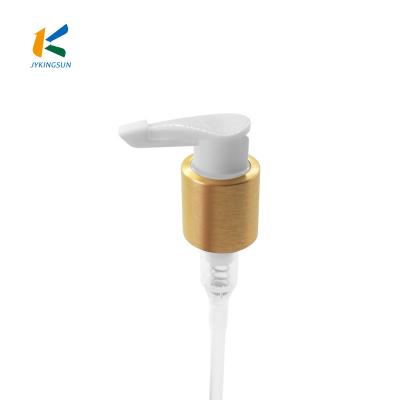 China Non Spill Wholesale High Quality Gold 24/415 Brushed Aluminum Plastic Soap Dispenser Pump For Lotion Bottle for sale