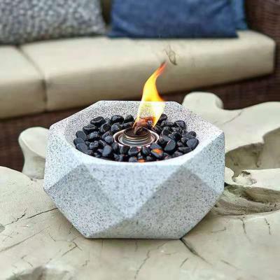 China Modern Tabletop Concrete Fire Pit Portable Rubbing Alcohol Fire Pit Bowl Clean Burning Personal for sale