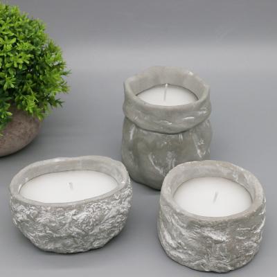 China Low MOQ Home Decoration Cheap Price Irregularity Concrete Candle Holders For Home for sale