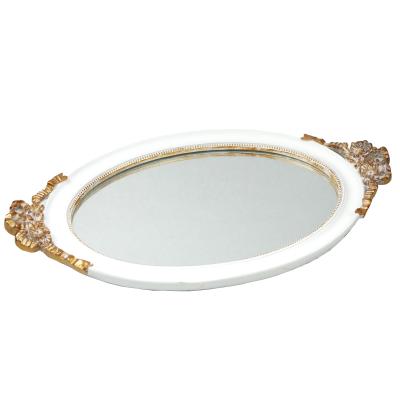 China Sustainable Wholesale Polyresin Sight Mirror Tray Decorative You Dresser for sale