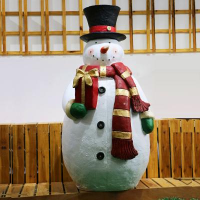 China Life Size Europe Resin Snowman With Led Light For Christmas Decoration for sale