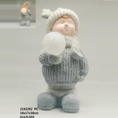 China New Design Europe Resin Crafts Fiber Clay Boy Statue Home and Christmas Decoration for sale