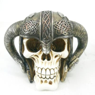 China Europe Resin Viking Skulls Head Real Human Skulls Home Decoration For Halloween for sale