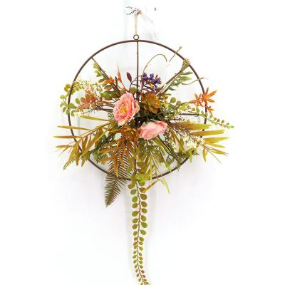 China Eco-friendly painting artificial flower handmade garland for weding decoration for sale