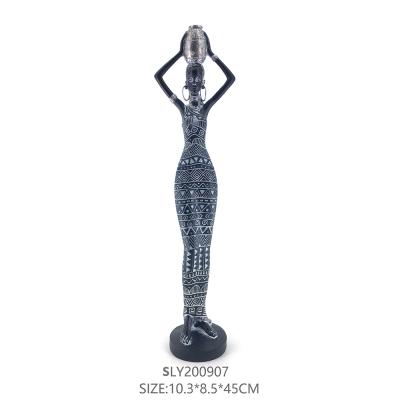 China Europe Resin Open African Lady Large Home Decor Figurine for sale