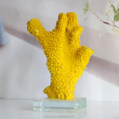 China China Decorative Artificial Resin Yellow Coral Reef For Home Decoration for sale