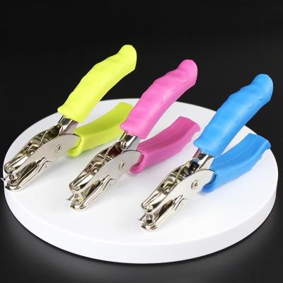 China Green Hand Held Hole Punch for DIY Card No. of Holes 1 6mm Circle Metal Paper Puncher for sale