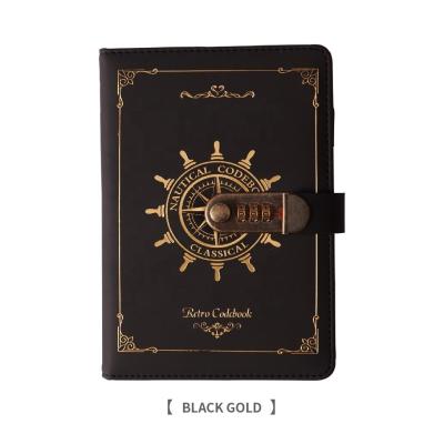 Chine A5 personnalisé en cuir Pu Créatif Retro Sailor Carnet avec verrouillage de mot de passe Logo personnalisé à vendre