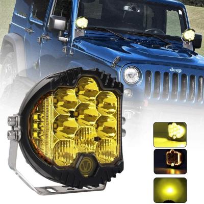 China Universal LYAF 5 Inch 50W IP67 Amber Yellow LED Work Light Bar Side Shooter Off Road Drive Spot Flood Lamp Combo Motor for sale