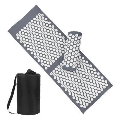 China High Quality Therapy Yoga Acupressure Massage Mat and Pillow Set for Adult, Stress and Pain Relief for sale