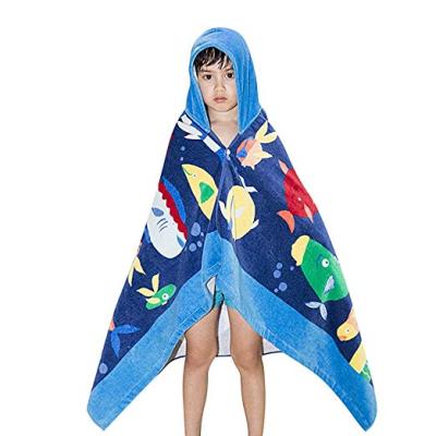 China New 2019 Extra Long Compressed Bathrobe For Toddlers Baby Kids Ocean Fish Pattern-Ocean Fish Bathrobe for sale