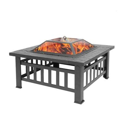 China Modern Square Charcoal Wood Stove And Fire Pit For Heating In Winter Indoor Outdoor Universal Summer Self Service BBQ Grill Brazier for sale