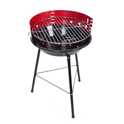 China Adjustable Height 14 Inch Three Legs Around Shaped Single Steel BBQ Grill Charcoal Grills Outdoor Tripod BBQ Grill for sale