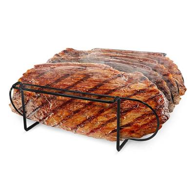 China Easily Cleaned Heat Resistant Rib BBQ Rack Non-Stick Rack Barbecue Grilling Rib Rack Rack for sale