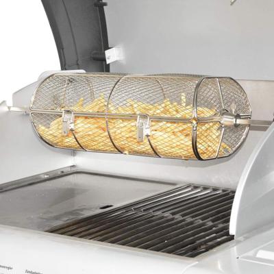 China Easily Cleaned Stainless Steel BBQ Rotisserie Basket BBQ Grill Basket For French Fries BBQ Grilling Cage Accessories for sale