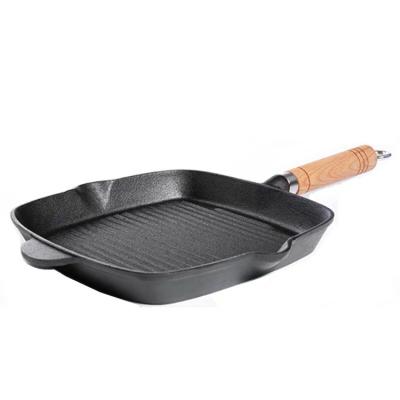 China Custom Made Square Steak BBQ Grill Plate Non-Stick Cast Iron Grill Pan Non-Stick Frying Pan for sale