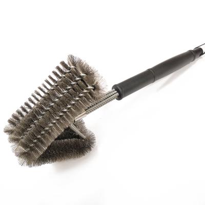 China Dustproof Stainless Steel BBQ Cleaning Brush Barbecue Grilling Brush for Party or Kitchen with Triangle Head for sale