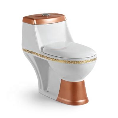 China High Quality Gold Enamel Double-flush A3117C Bathroom Floor Standing Toilet for sale