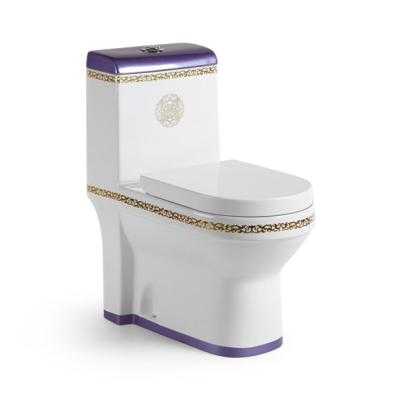 China A3110 Double-flush European WC Design Bathroom Flower Printed Toilet for sale