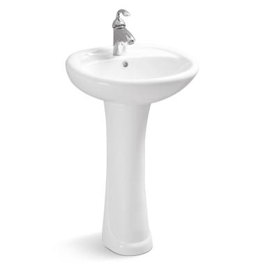 China Modern Pedestal Sink Bathroom YEXIZ Minimalist Sanitary Ware Care Elegant White Color Ceramic Basin for sale