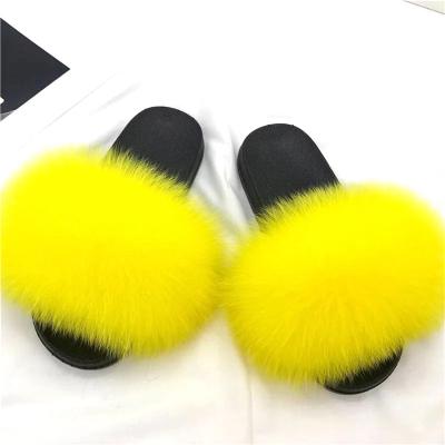 China Fashion Trend Fast Delivery Factory Fox Fur Slippers Fur Slippers for sale