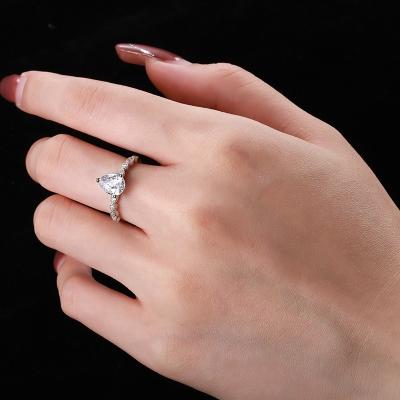 China Other Women 925 Sterling Silver Ring Water Drop Diamond Ring 925 iced out Bling Crystal Rings for sale