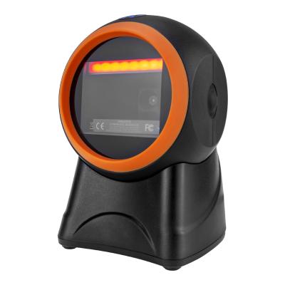 China Desktop Payment Barcode Scanner 2D Barcode Hands-free Plastic Omnidirectional Reader 2D Reader with USB for sale