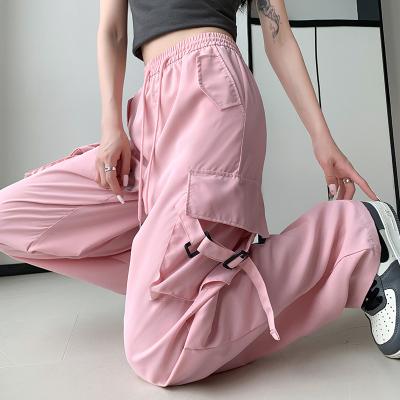 China High Waist Cargo Pants Viable Women's Trousers Vintage Lady Streetwear Loose Casual Multi Pocket Straight Cargo Pants for sale