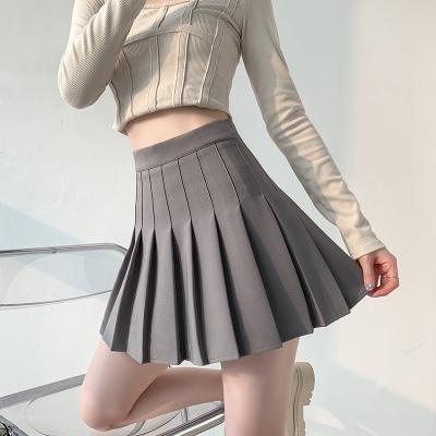 China Custom Pleated Summer Skirt Culotte School Uniform Sports Skirt High Waist Side Zipper A-Line Skirts For Women for sale