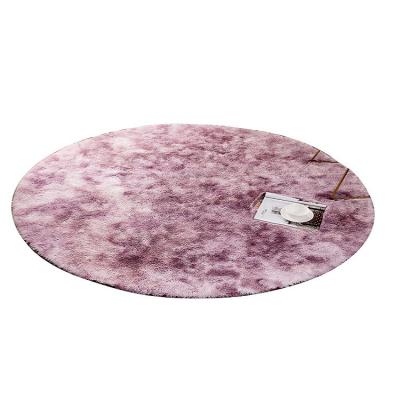 China Art Decor Nordic Round Tie Dyed Mat Mat Gradient Color Bedside Floor Mat Room Floor Decoration Ins Style for sale