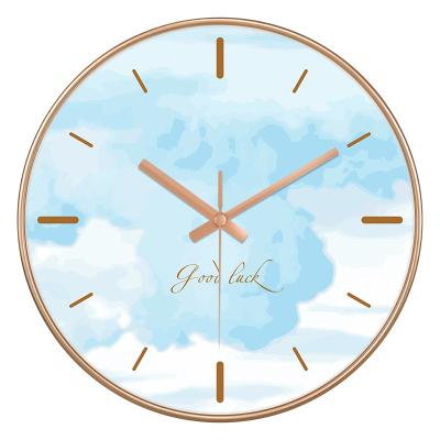 China 10 Inch Quartz Silent Battery Operated Classic Decor Wall Clock Scenic Living Room Non-ticking Cloud Antique Series Style Non-ticking Wall Clocks for sale