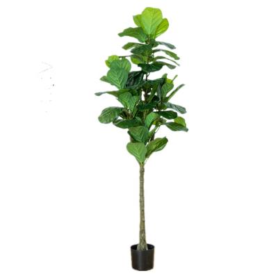 China Hot Selling Eco-friendly Materials Green Home Indoor Floor Decoration Plant Artificial Ficus Lyrata In 3 Sizes for sale